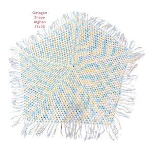 Afghan pastel color Octagon shaped handmade  Throw